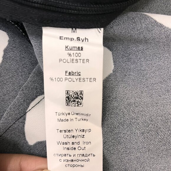 Elegant Tie-Neck Black & White Polka Dot Mini Dress - Picture 4 of 5